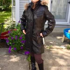 Knoles & Carter Leather & Insulated Winter Coat XL